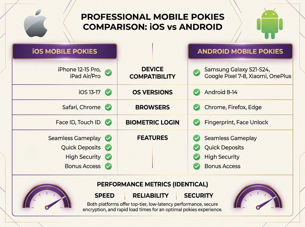 iOS vs Android mobile pokies features comparison at ThePokies 119
