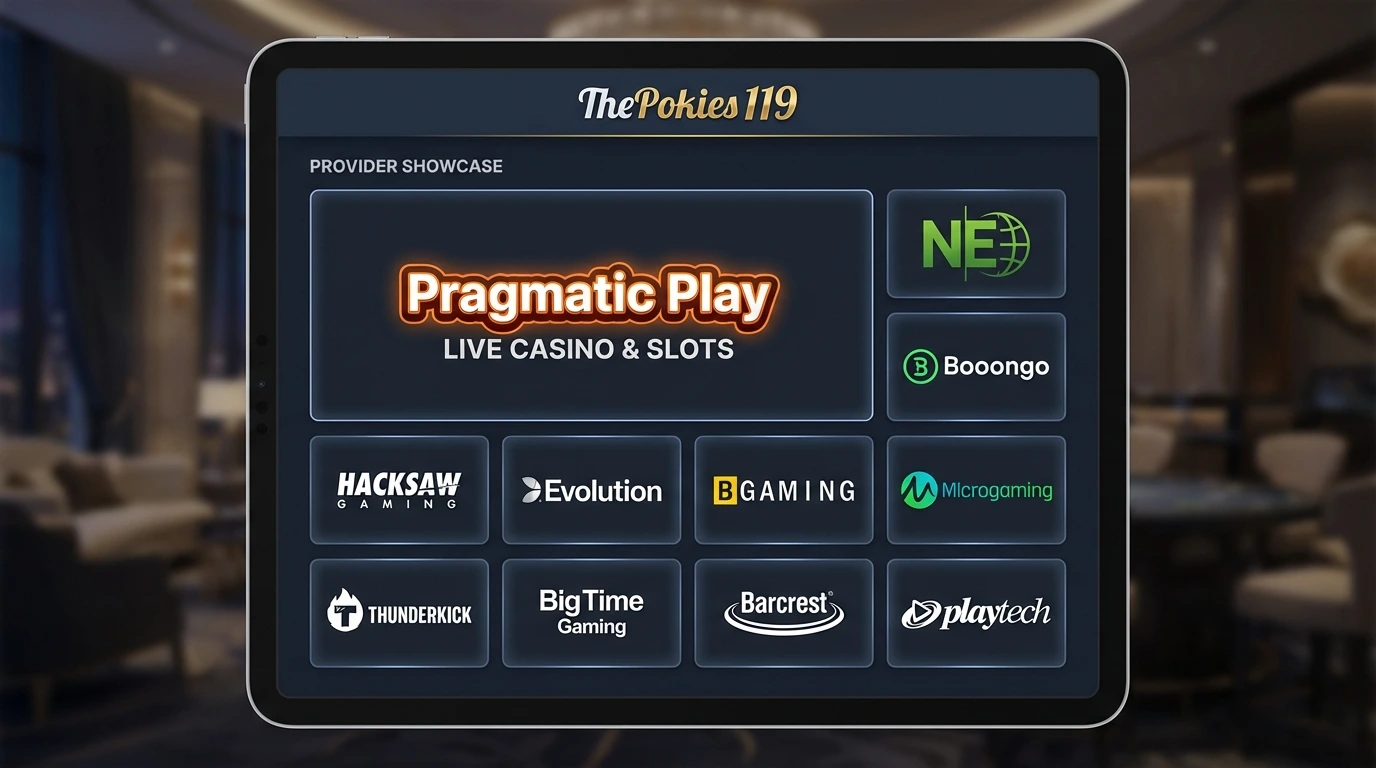 ThePokies 119 game providers including Pragmatic Play NetEnt Hacksaw Gaming