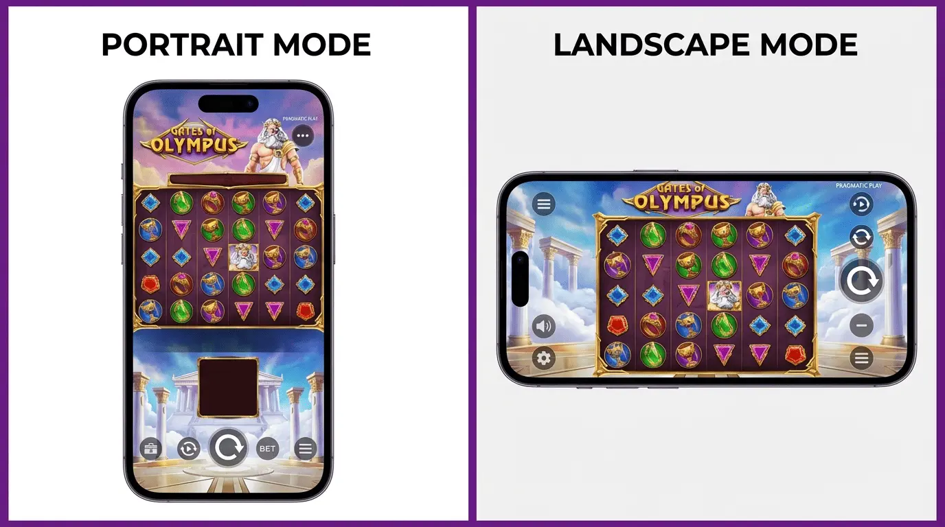 Portrait vs Landscape mode for mobile pokies at ThePokies 119