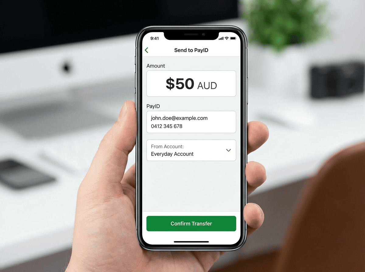 PayID transfer amount entry screen in Australian banking app
